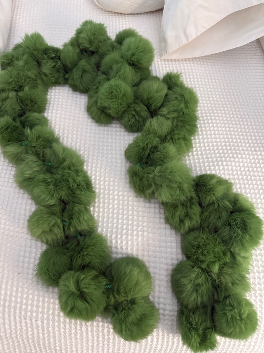 Green fur scarf